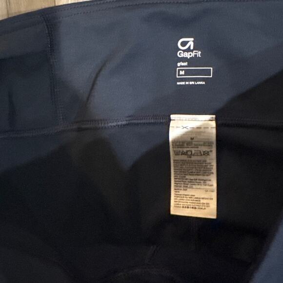 Gap Fit Leggings Navy Blue w Teal Accents Size M - Picture 3 of 8
